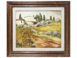 Gianfranco Frezzolini, Landscape with houses, oil on canvas