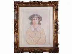 Marcello Boccacci, Female portrait, mixed media on paper