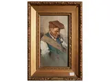 Carmine Ciardiello, Portrait of an elderly man with a pipe, oil on canvas laid on cardboard
