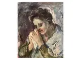 Mario Bucci, Crying girl, oil on canvas