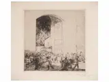 Adolf Schinnerer, Wagons at Porta Romana, engraving
