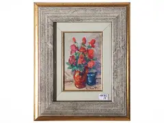 Rose - Gladioli e Rose by Renzo Martini, two oil paintings on hardboard and tablet, offered Sep 2026