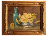 Eugenio Gays, Still life with sunflowers, watercolor on cardboard