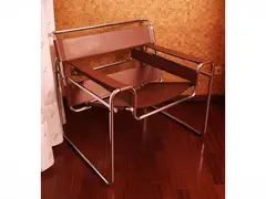 Marcel Breuer, Wassily B3 armchair, Knoll, in chromed steel and leather