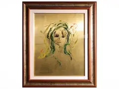 Ernesto Treccani, Portrait, mixed media on metal