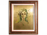 Ernesto Treccani, Portrait, mixed media on metal