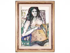 Silvio Loffredo, Female figure 1977, oil on canvas cardboard