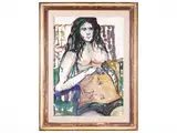 Silvio Loffredo, Female figure 1977, oil on canvas cardboard
