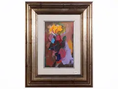 Fiori esotici by Eugenio Pardini, mixed media on canvas cardboard, offered Jul 2026