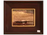 Antonio Asturi, Marine views and rural landscape, series of four oil paintings on panel
