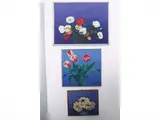 Silvana Lonardi, Flowers, three oil paintings on canvas