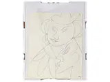 Lindsay Kemp, Faces, two studies in pencil on paper