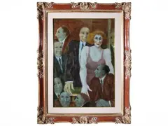 Figures by Remo Squillantini, oil, offered Jul 2026