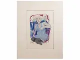 Remo Squillantini, Personages, mixed media painting on cardboard
