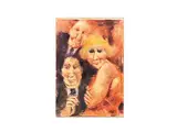 Remo Squillantini, Personages, mixed media on paper partially laid on cardboard