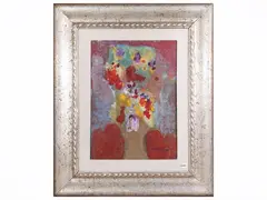 Groviglio floreale 1974 by Eugenio Pardini, fresco technique on tablet, offered Jul 2026