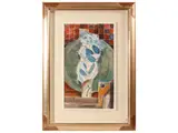 Bruno Saetti, Still life with vase of flowers, fresco technique on canvas