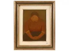 Remo Squillantini, Female figure, oil on cardboard
