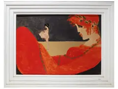 Classic figure by Salvatore Fiume, silkscreen on copper foil, offered Jul 2026