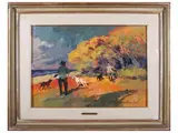 Carlo Domenici, Hunting in the pine forest, oil on canvas