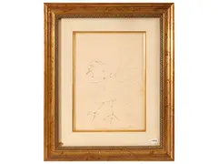 Luciano Minguzzi, Dove 1983, pen on paper applied to canvas