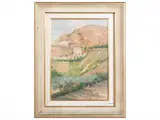 Arturo Faldi, Glimpse of landscape, oil on panel
