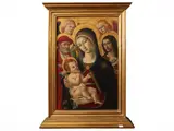 Federico Icilio Joni, Madonna and Child, Saint John the Baptist, Saint Jerome and angels, by Matteo di Giovanni, tempera on wood