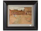 Ludovico Tommasi, Glimpse of farmyard 1888, oil on panel