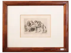 Félix Buhot, Cacoletière assise, engraving