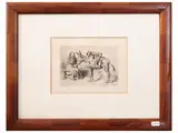 Félix Buhot, Cacoletière assise, engraving
