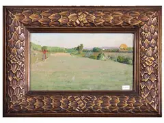 Luigi Gioli, Tuscan countryside, oil on panel