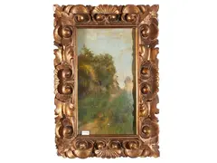 The harvesting of brooms by Francesco Gioli, oil on panel, offered Jun 2026
