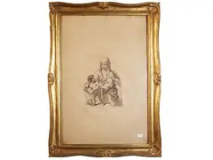 Francesco Bartolozzi, Madonna with Child, by Guercino, engraving