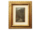 Adolfo Bignami, Figure in the woods, oil on panel