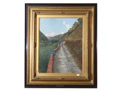Adolfo Tommasi, White road, oil on cardboard
