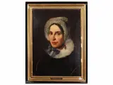 Michelangelo Grigoletti attribuito, Portrait of a lady with a bonnet, oil on canvas