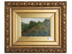 Francesco Vinea, Landscape, oil on panel