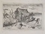 Ulvi Liegi, Shed in Bocca d'Arno, engraving