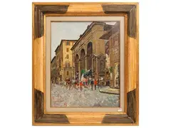 View of the Loggia del Porcellino 1985 by Fosco Pavi, oil on canvas, offered Jun 2026