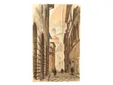 Abramo Scortecci, Views of Florence 1956/57, four mixed techniques on paper