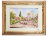 Giovanni Ospitali, View of San Miniato, watercolor on paper