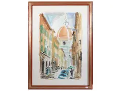 Rodolfo Marma, Via dei Servi 1986, mixed media on paper