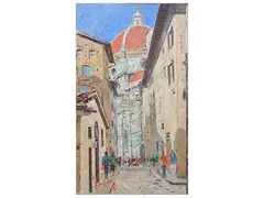 Fosco Pavi, Via dello Studio 1999, oil on canvas