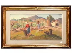 Maremma harvest 1965 by Renzo Martini, oil on hardboard, offered Jun 2026