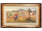 Renzo Martini, Maremma harvest 1965, oil on hardboard