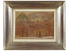 Marcello Boccacci, Circo 1949, mixed media on cardboard