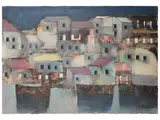 Lido Bettarini, Darsena, oil on canvas
