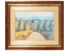 Landscape by Dino Migliorini, oil on hardboard, offered Jun 2026