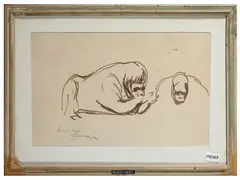 Luciano Guarnieri, Study of a gorilla, marker on paper