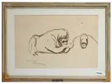 Luciano Guarnieri, Study of a gorilla, marker on paper